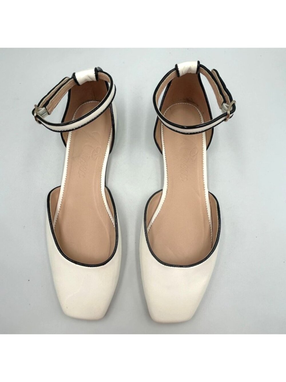 J.Crew Women's White Patent Leather Anya Ankle-Strap Flats Size 10 3603 - Picture 7 of 16
